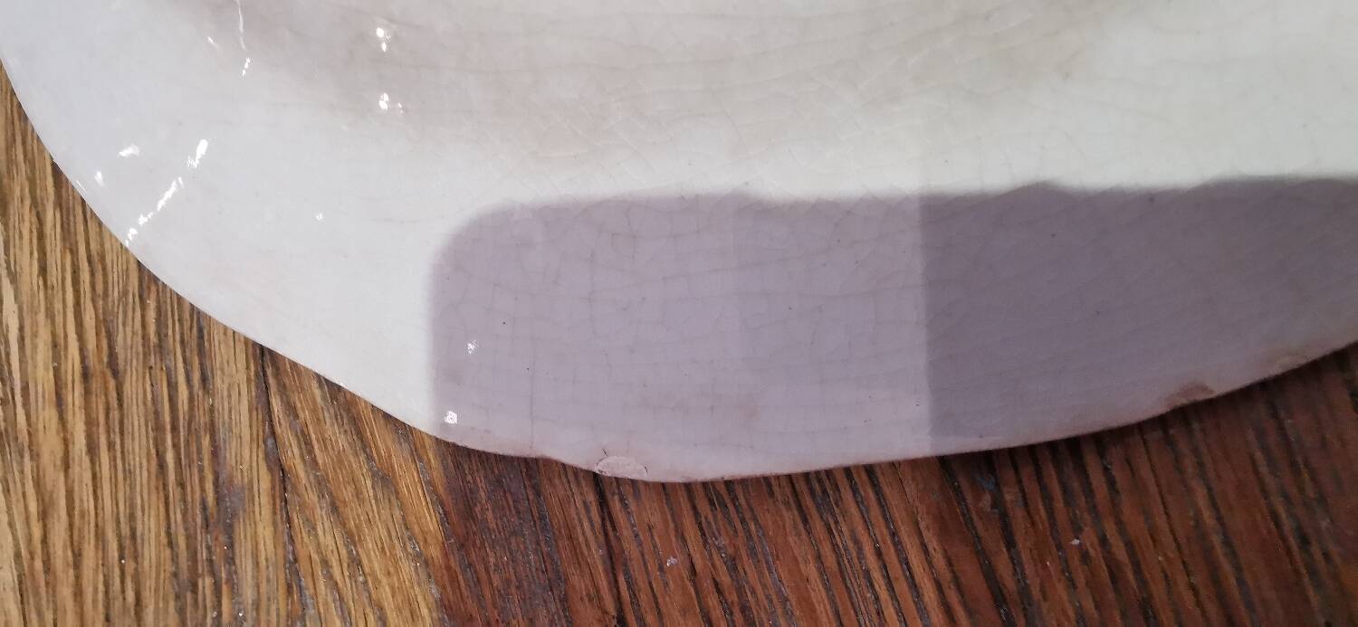 Rare gien earthenware plate couronne armoireries 19th century