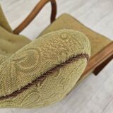 1960s, Danish armchair, light green furniture velour, beech wood.