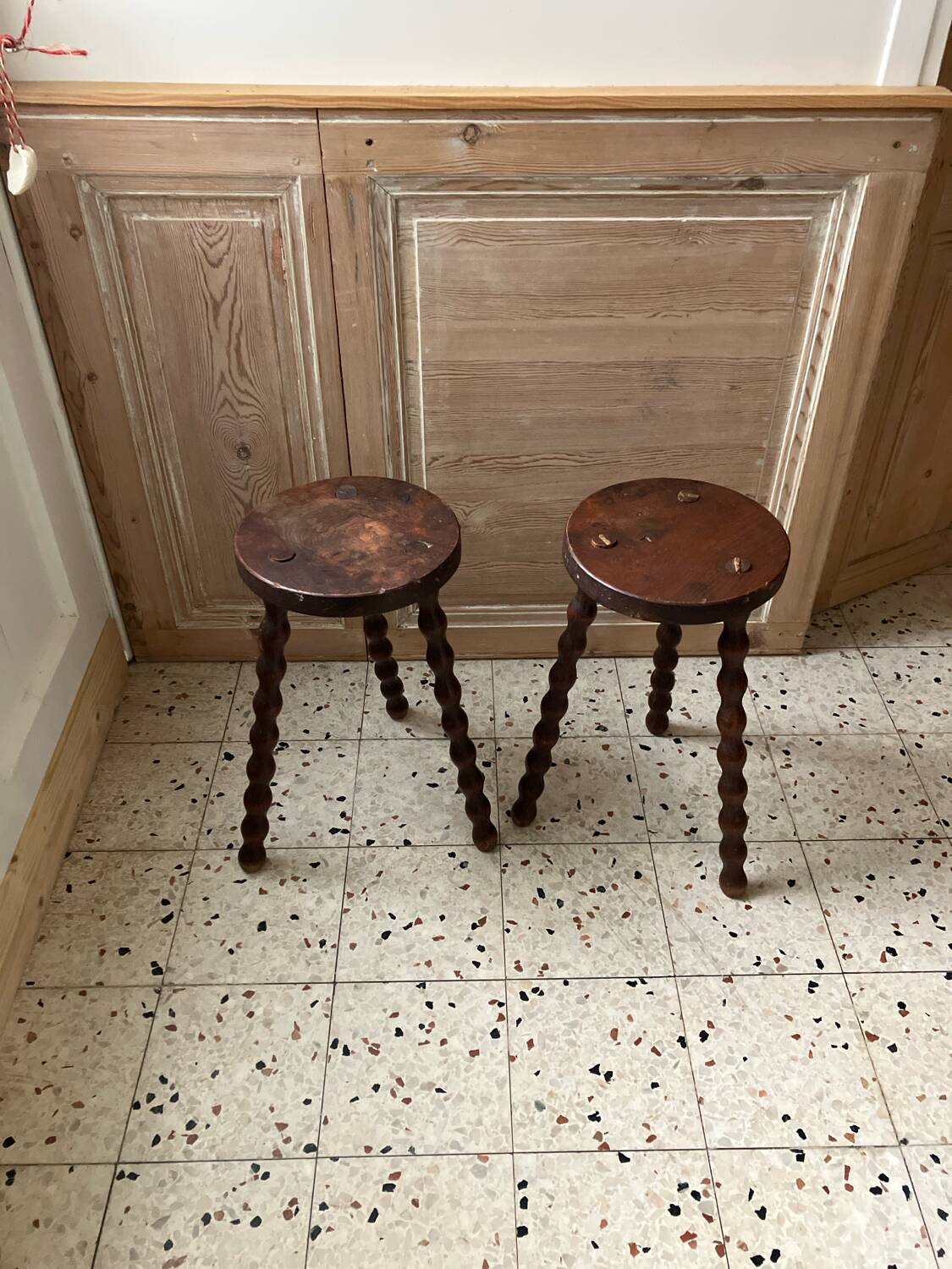 Pair of tripod stools