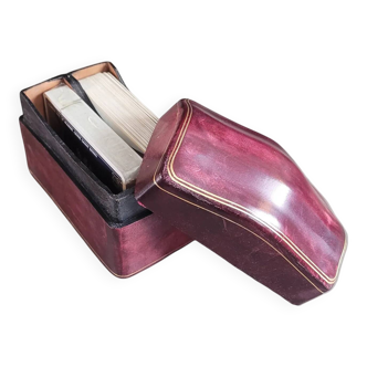 Antique leather card game box