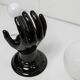 Main wall lamp in black ceramic 1960 original opaline globe
