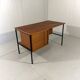 Independent teak and black steel desk by Günter Renkel, 1960s.