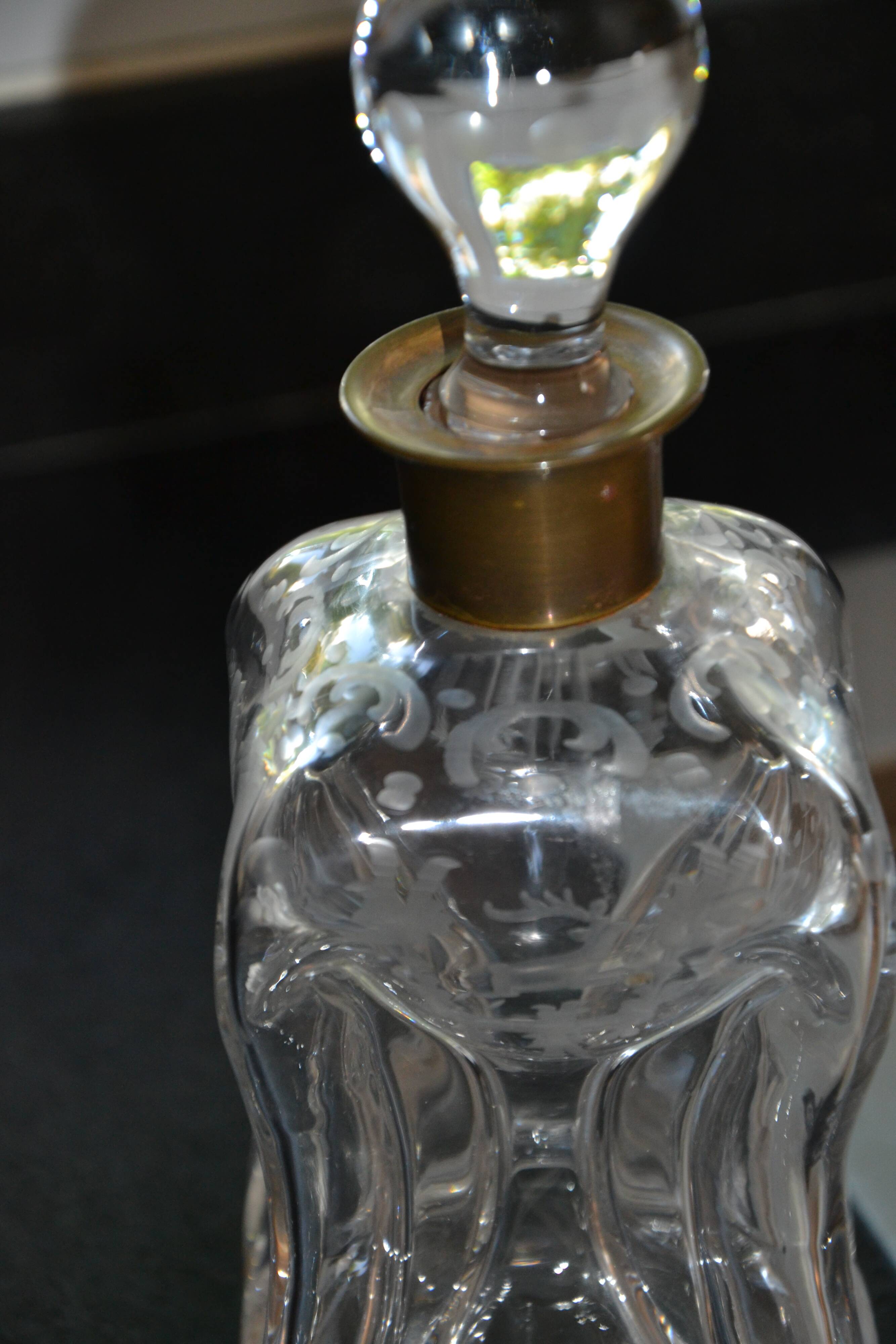 Carafe en cristal gravé Jacob Eiler Bang Danemark