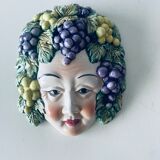 Ceramic wall face signed Il Falco