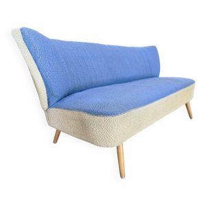 Canapé vintage bleu - blanc