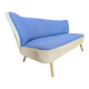 canapé vintage bleu et blanc