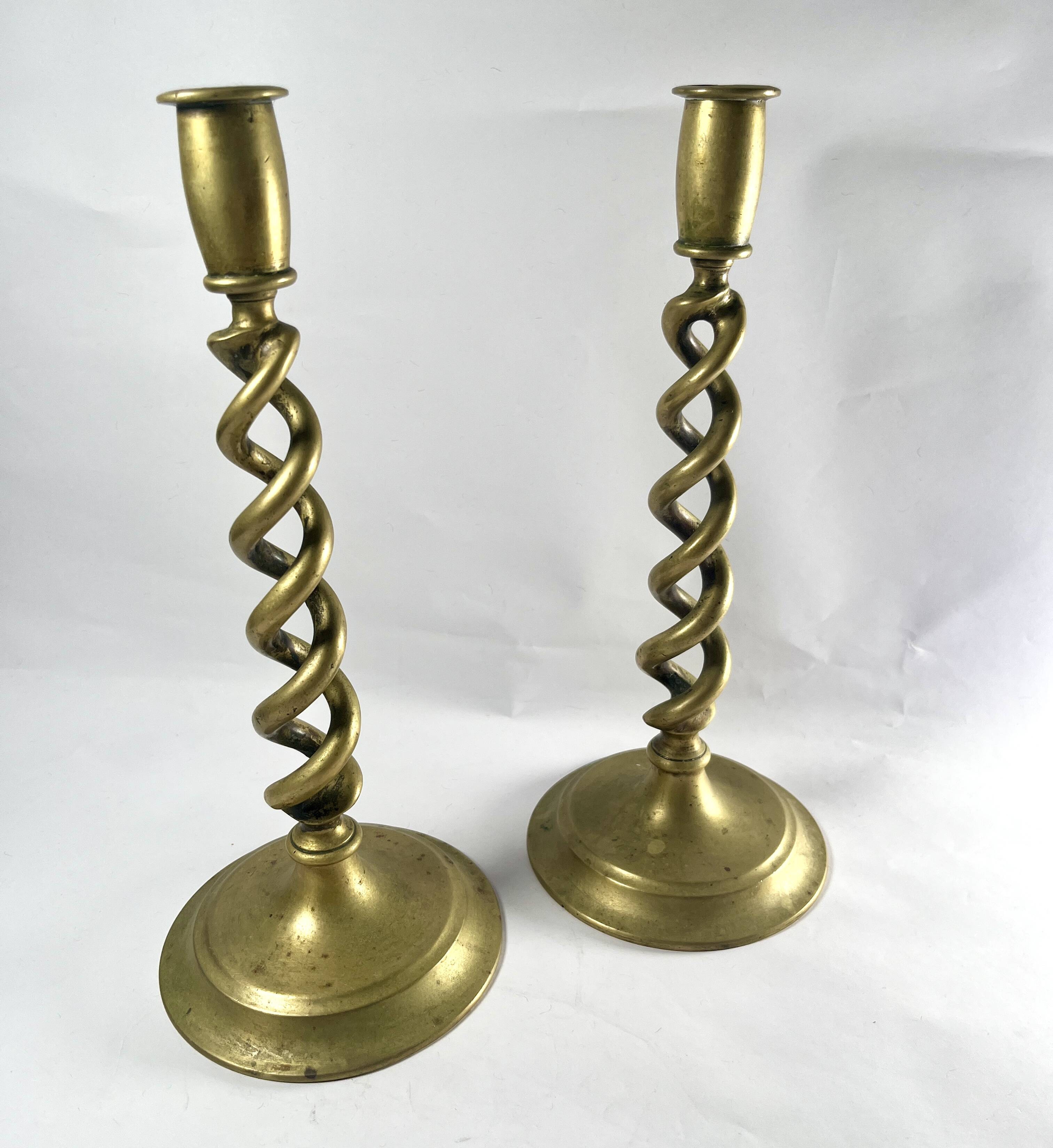 Pair of brass candlesticks