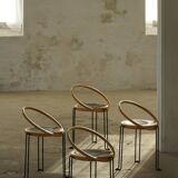 Set of 4 sculptural dining chairs "Oblado" by Børge Lindau, modern Scandinavian, 1980.
