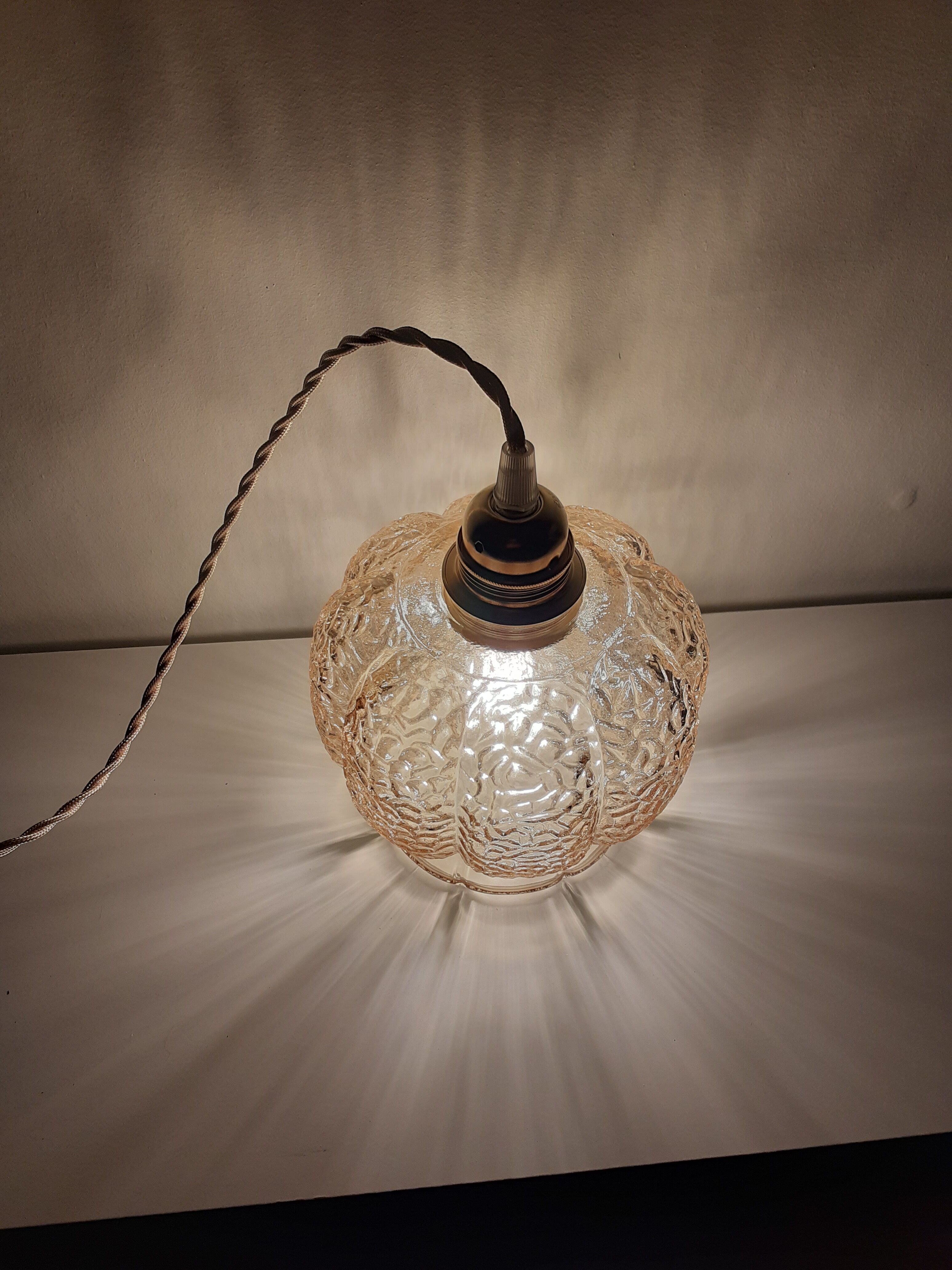 Amber glass lamp