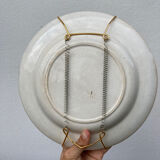 Iron earth plate Gien patterns seagulls and shell old mural