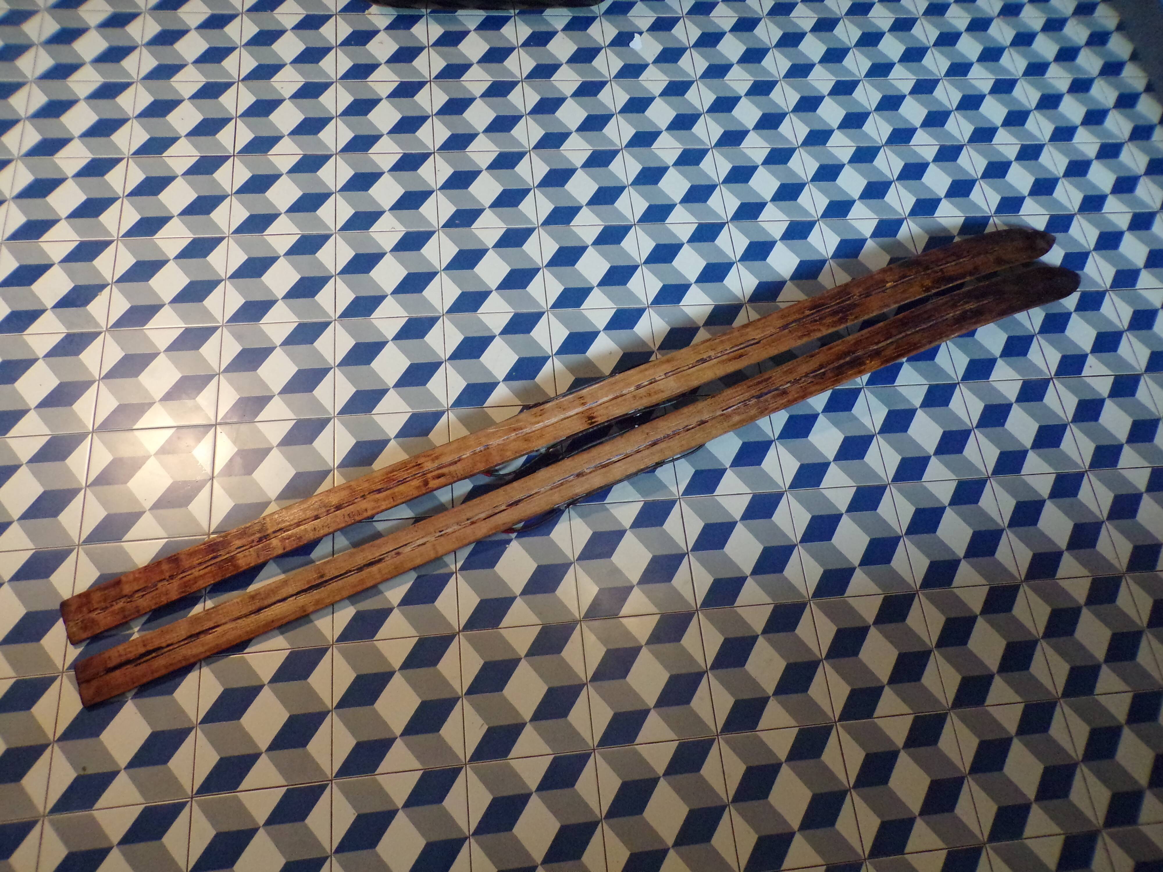 Vintage wooden skis