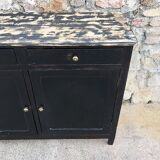 Old black buffet wood tray patina