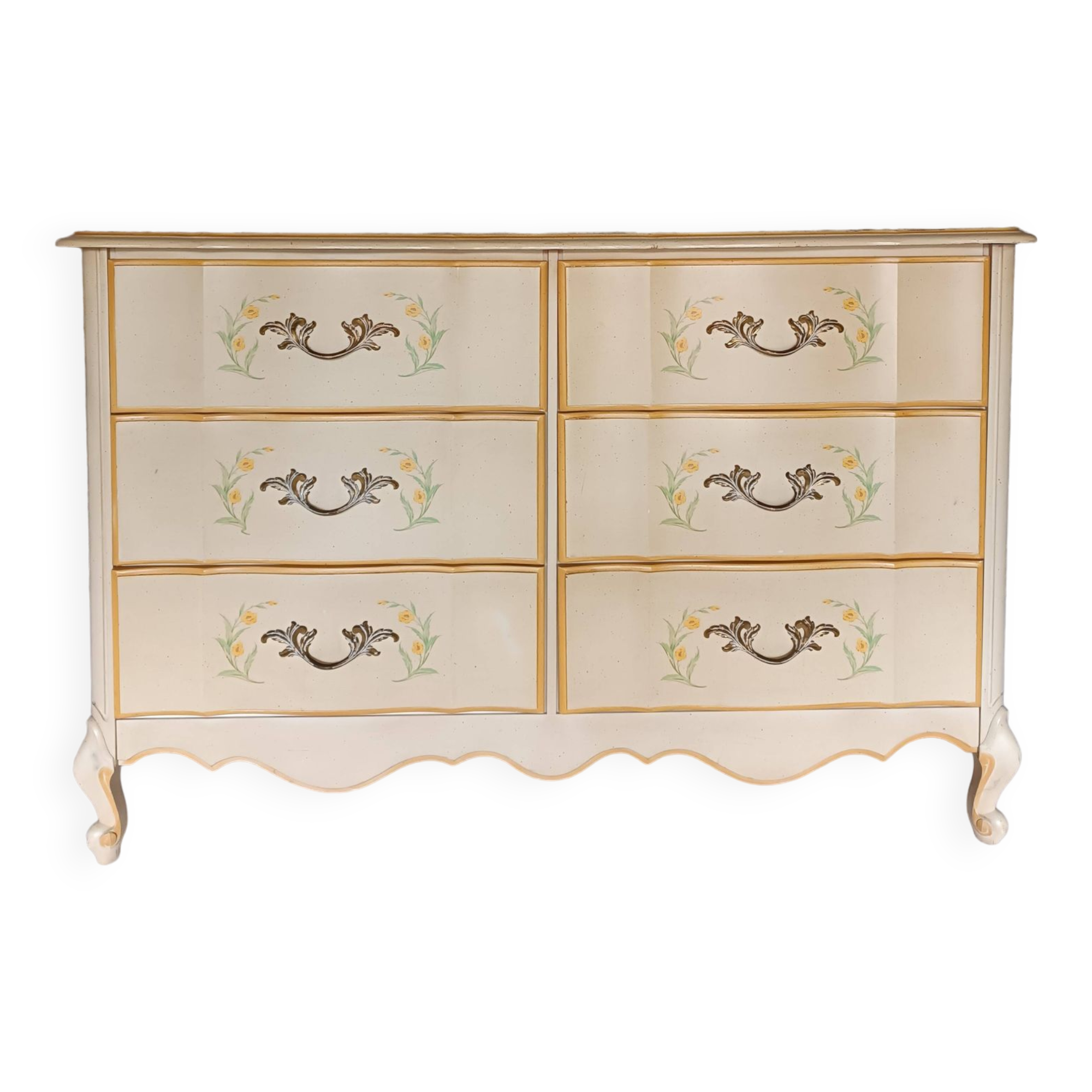 Commode double jaune pale
