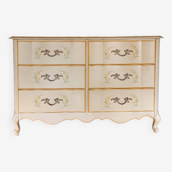 Commode double jaune pale