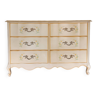 Commode double jaune pale
