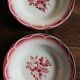6 deep plates Marsac red Digoin Terre de fer green
