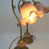 Duo of brass lamps