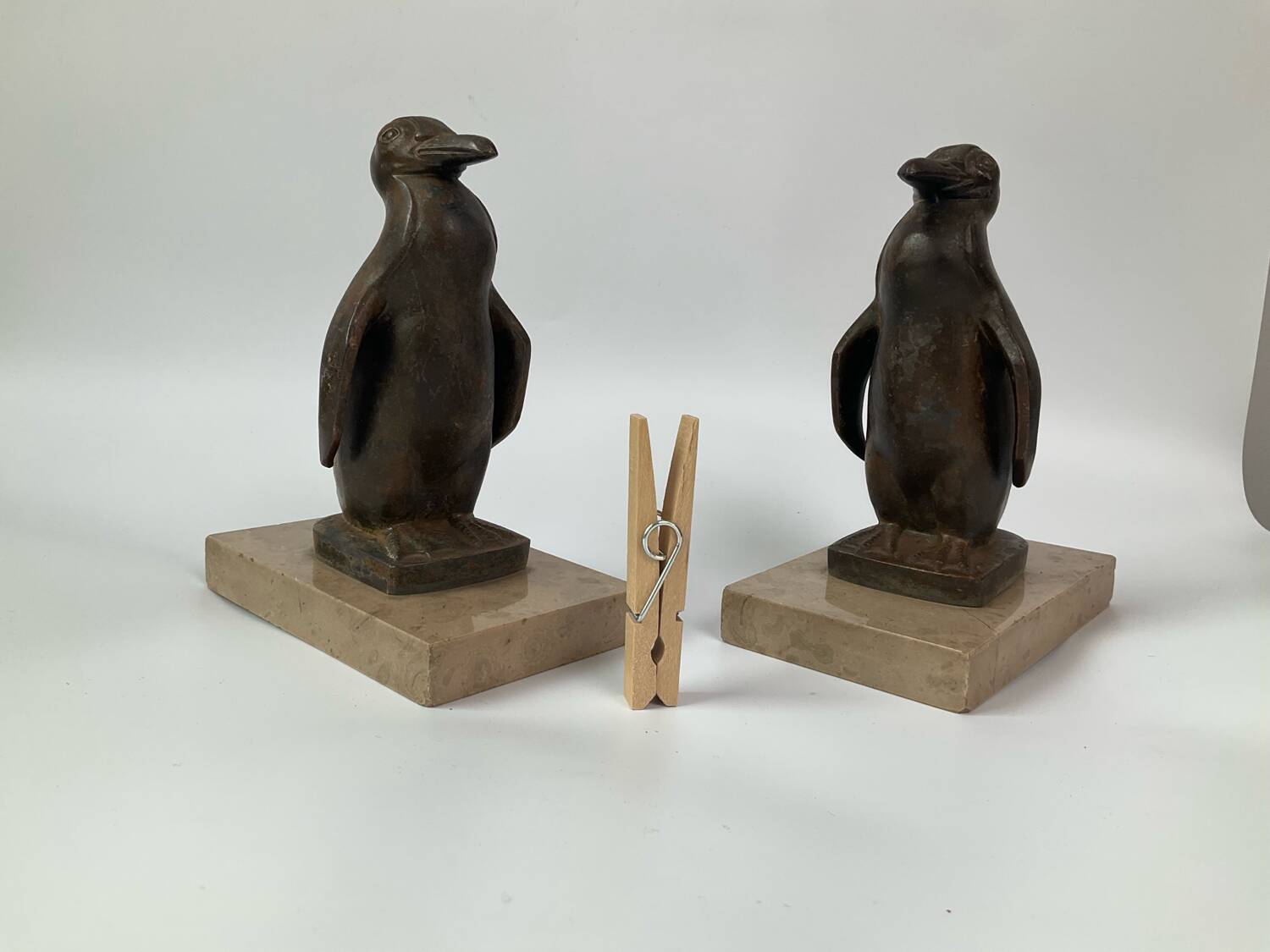 Serre-livres Art Déco pingouin