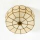 Beautiful round Mid-Century Modern ceiling or wall lamp made of Capiz