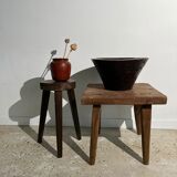 Brutalist ochre terracotta pot