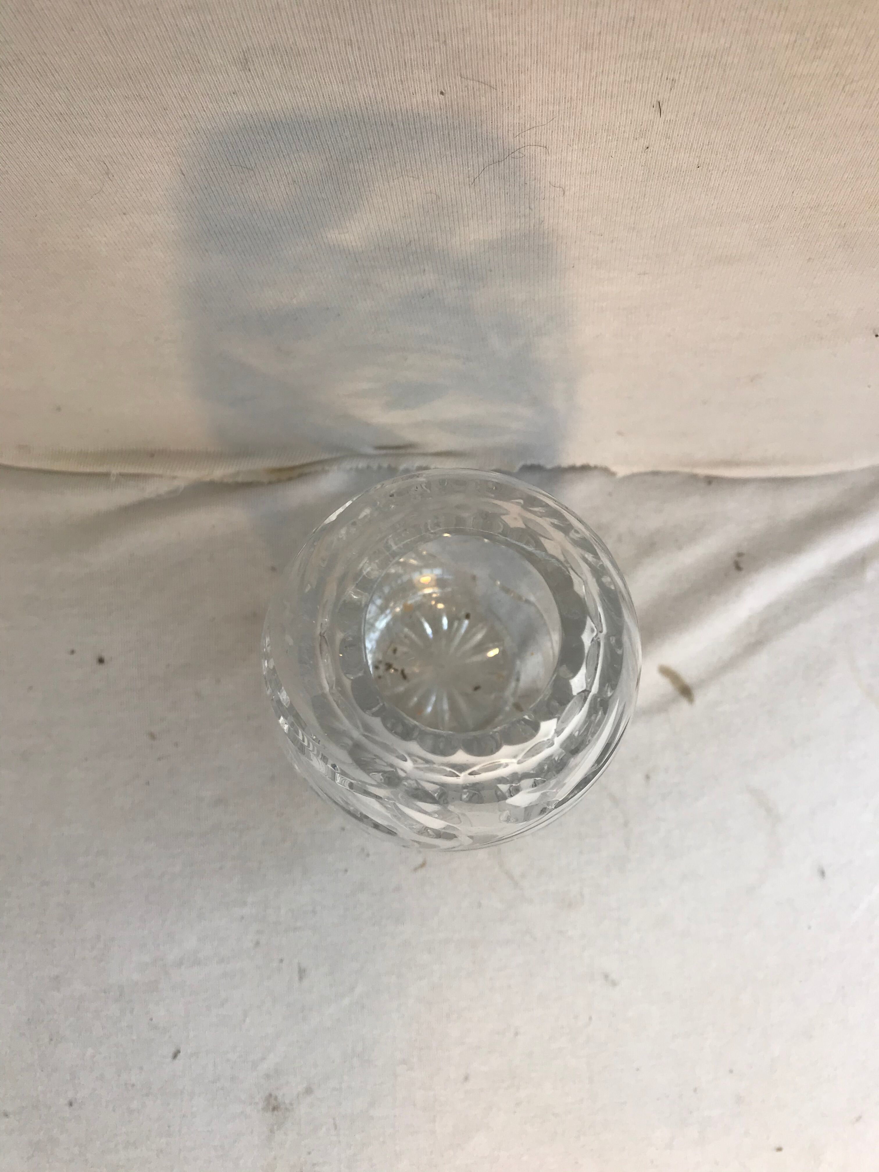 Antique crystal vase cut & polished flower design made in France