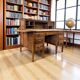 Vintage American wooden desk / desk with roll-up door