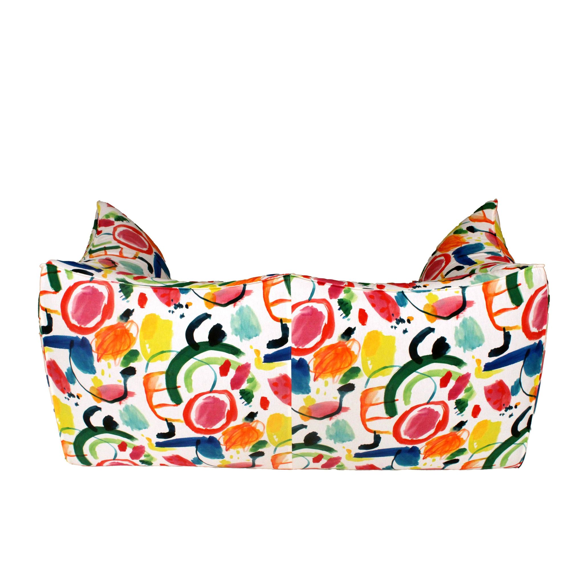 Sofa Bibambola conçu par Mario Bellini, revêtu de tissu Arty coloré.