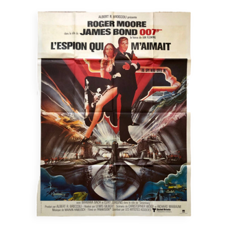 Affiche originale de cinéma - l’espion qui m’aimait - 120x160 cm grand format - pliée - 007 james bond