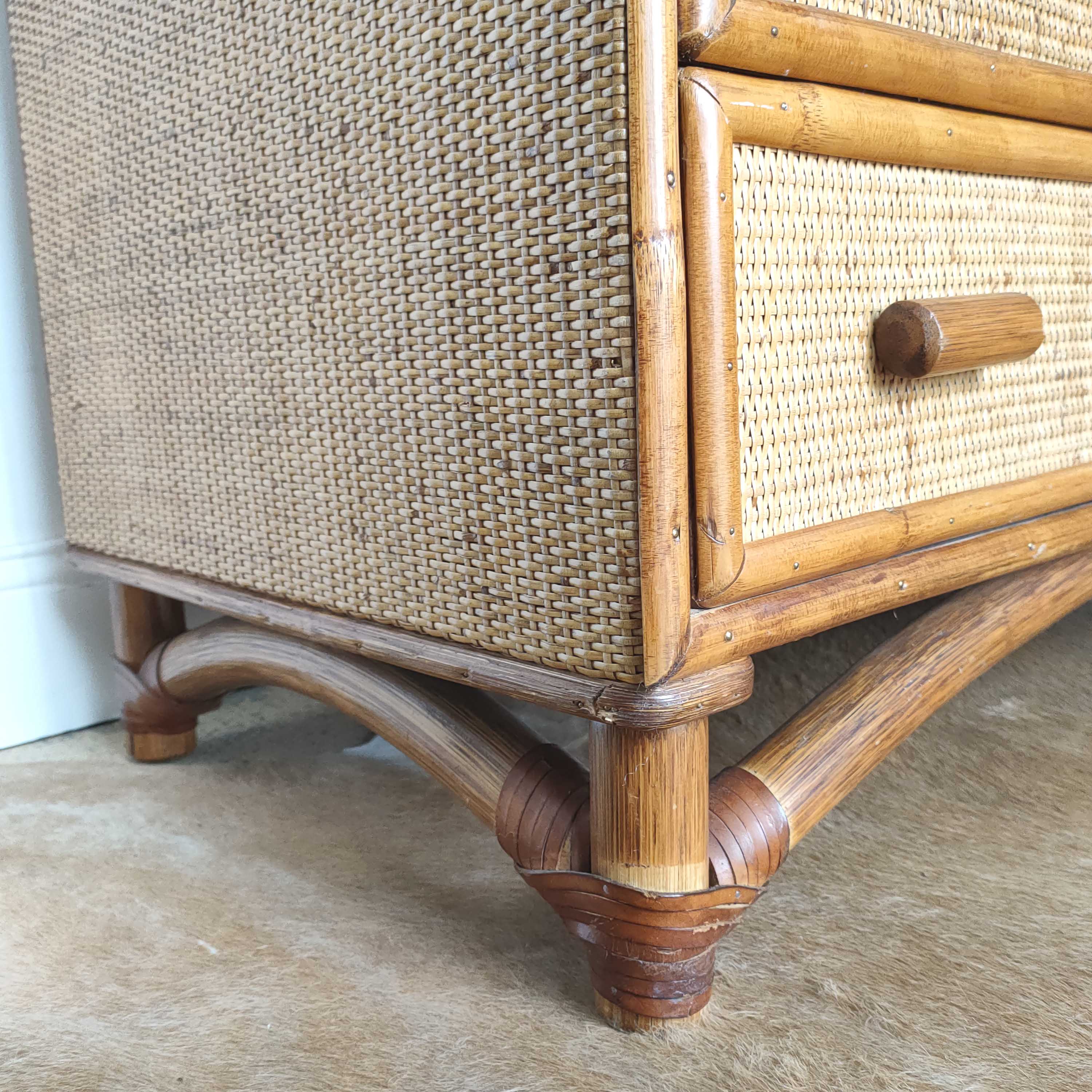 Commode bambou et rotin