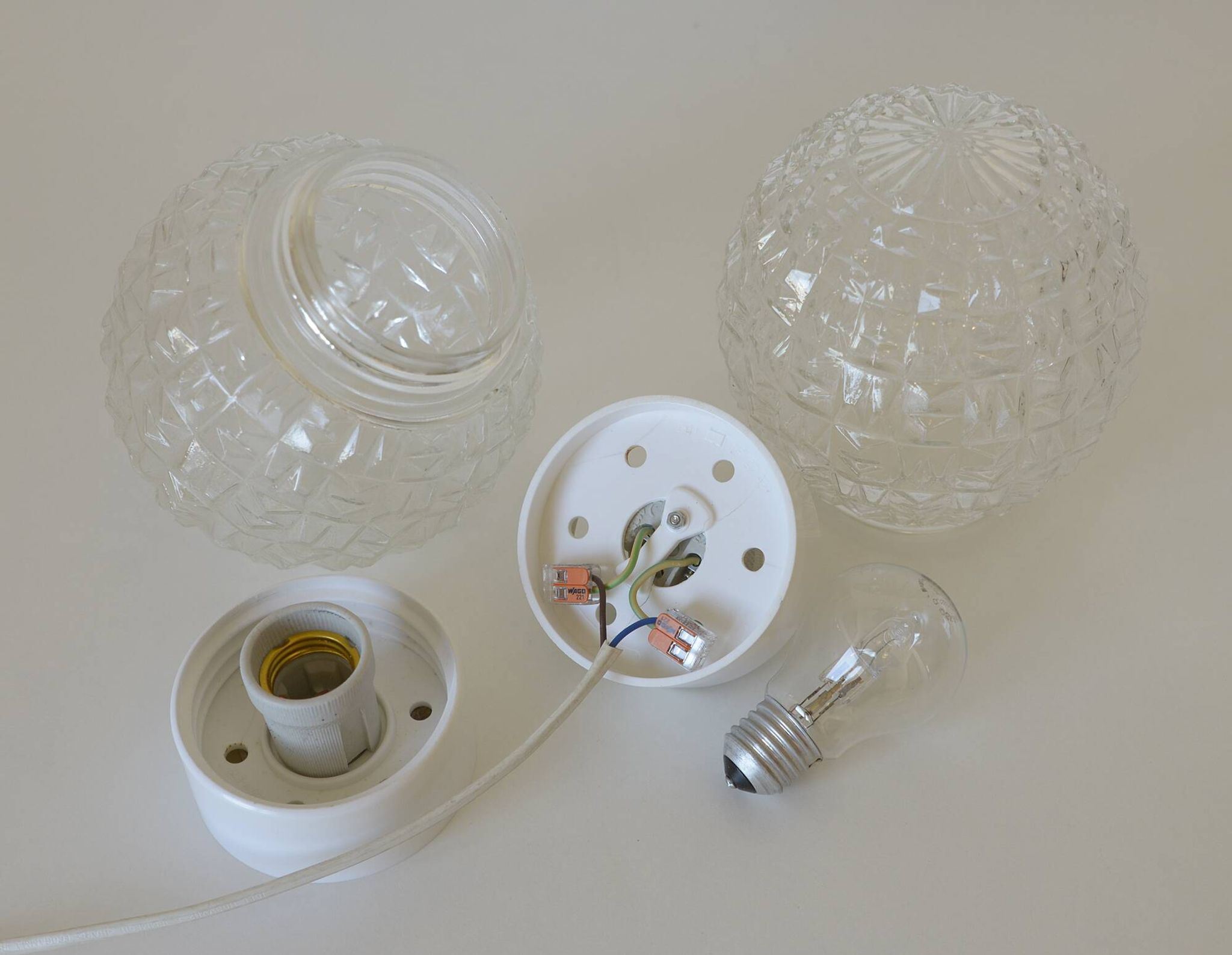 Pair of wall lamps / set of ceiling lights / mid-century flush mount lighting / vintage sconce lamps