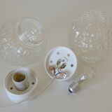 Pair of wall lamps / set of ceiling lights / mid-century flush mount lighting / vintage sconce lamps