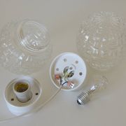Pair of wall lamps / set of ceiling lights / mid-century flush mount lighting / vintage sconce lamps