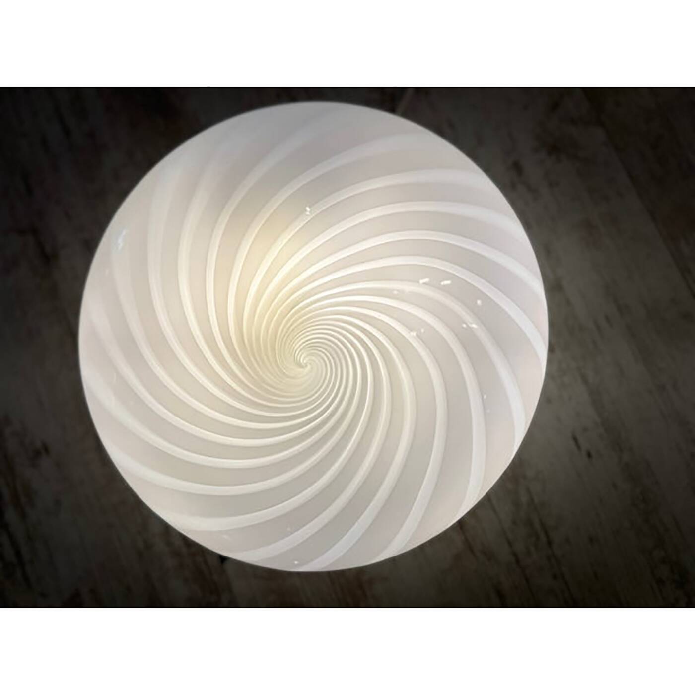 Contemporary Italian Milky-White Swirls Murano Glass Flush Mount or Wall Sc