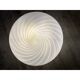 Plafonnier ou applique murale contemporaine italienne en verre de Murano aux tourbillons blancs et laiteux