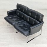 2 seater sofa, leather, chrome steel.