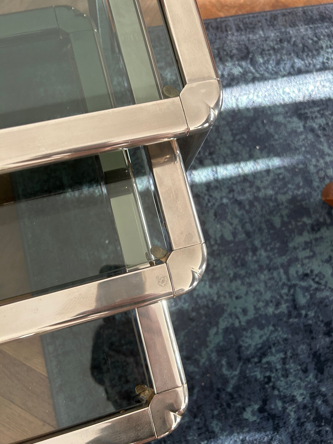 Chrome nesting tables designed and produced by Fratelli Orsenigo.