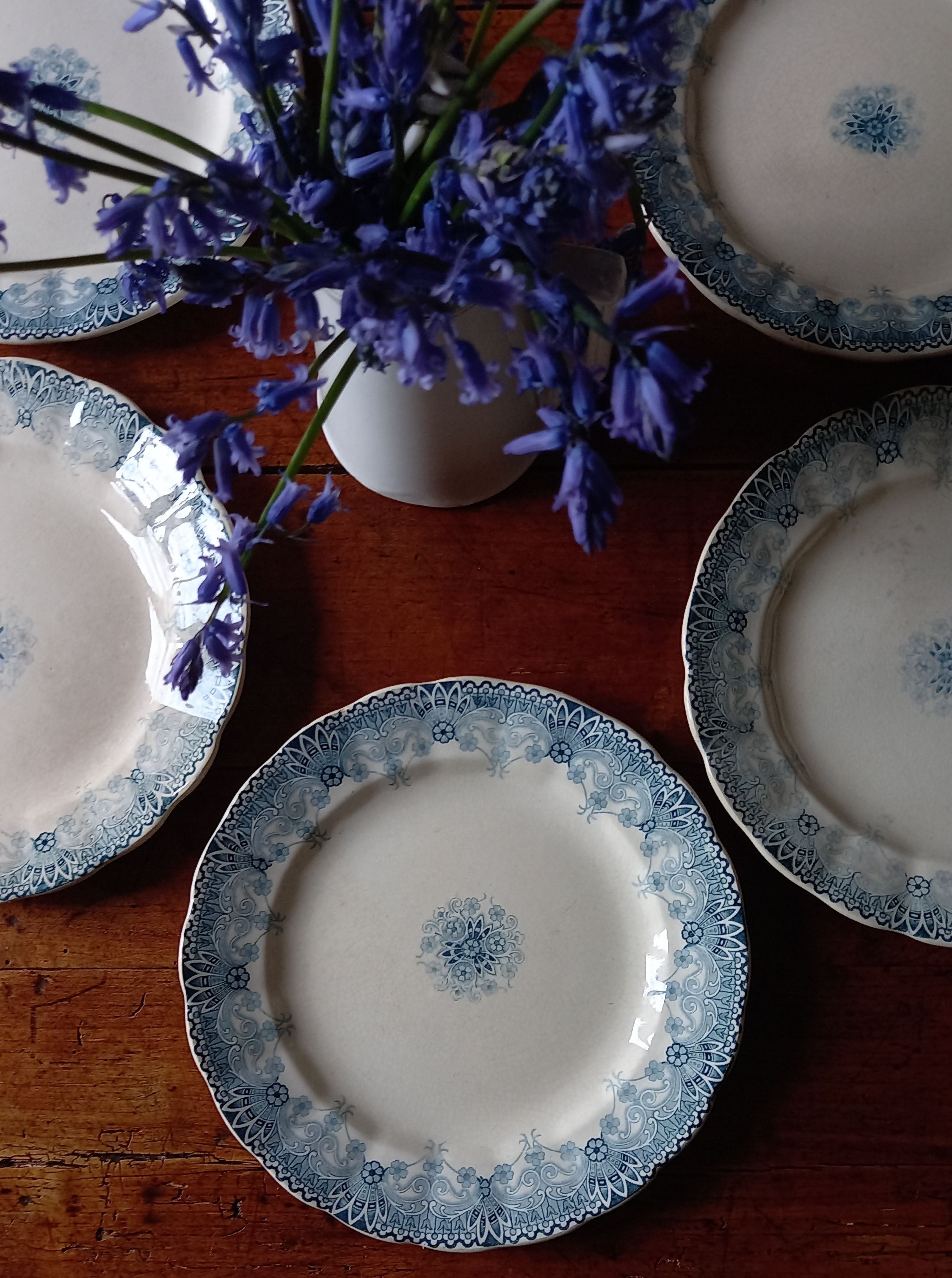 Set of 6 plates iron earth H Boulenger Choisy-le-Roi