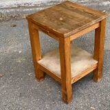 Vintage solid wood square farmhouse stool