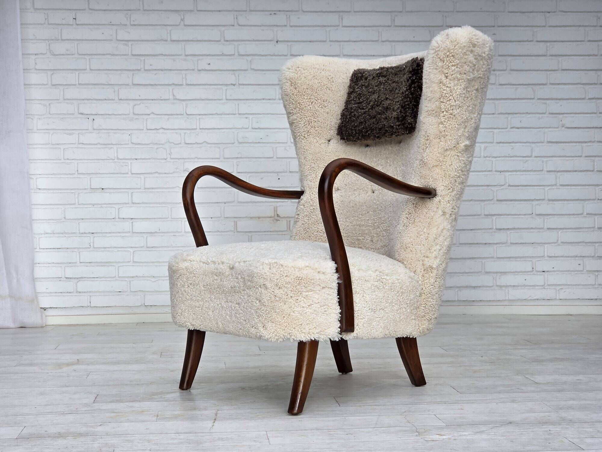 1960s, Danish design by A. Christensen for Slagelse Møbelværk, sheepskin.