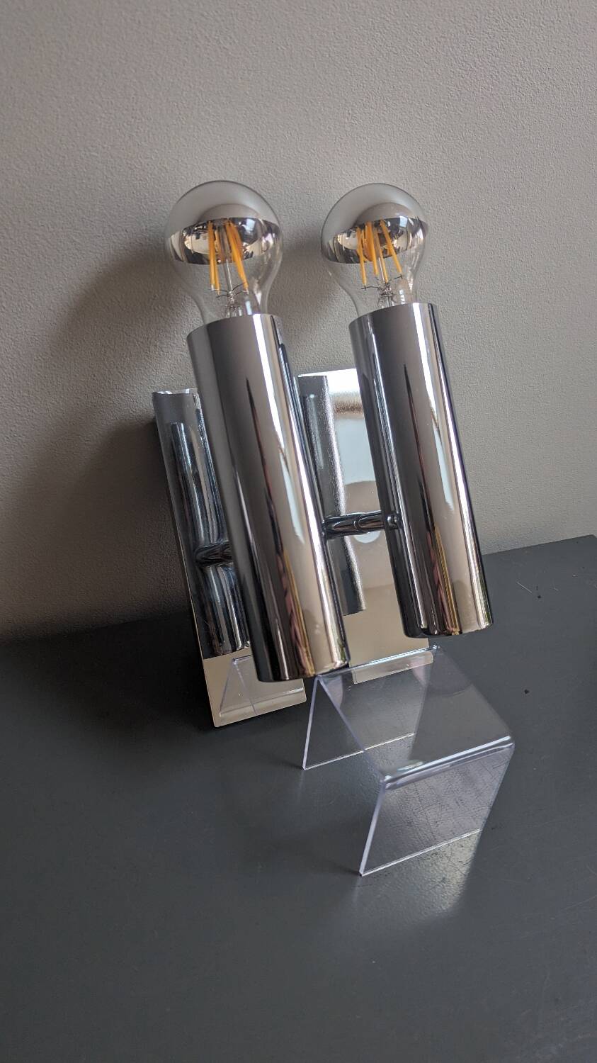 Chrome wall lights