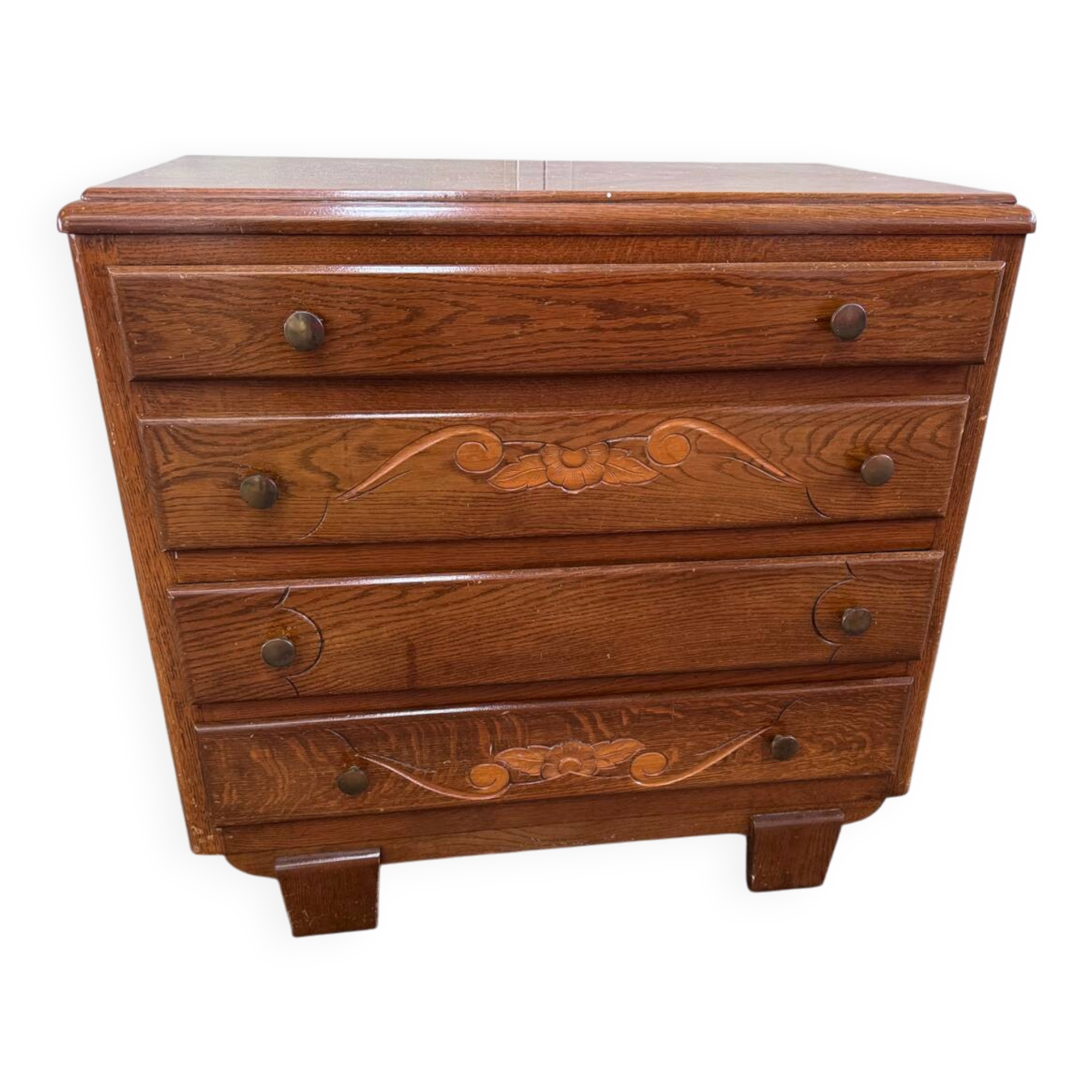 Solid oak chest of drawers
