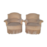 Paire de fauteuils crapaud