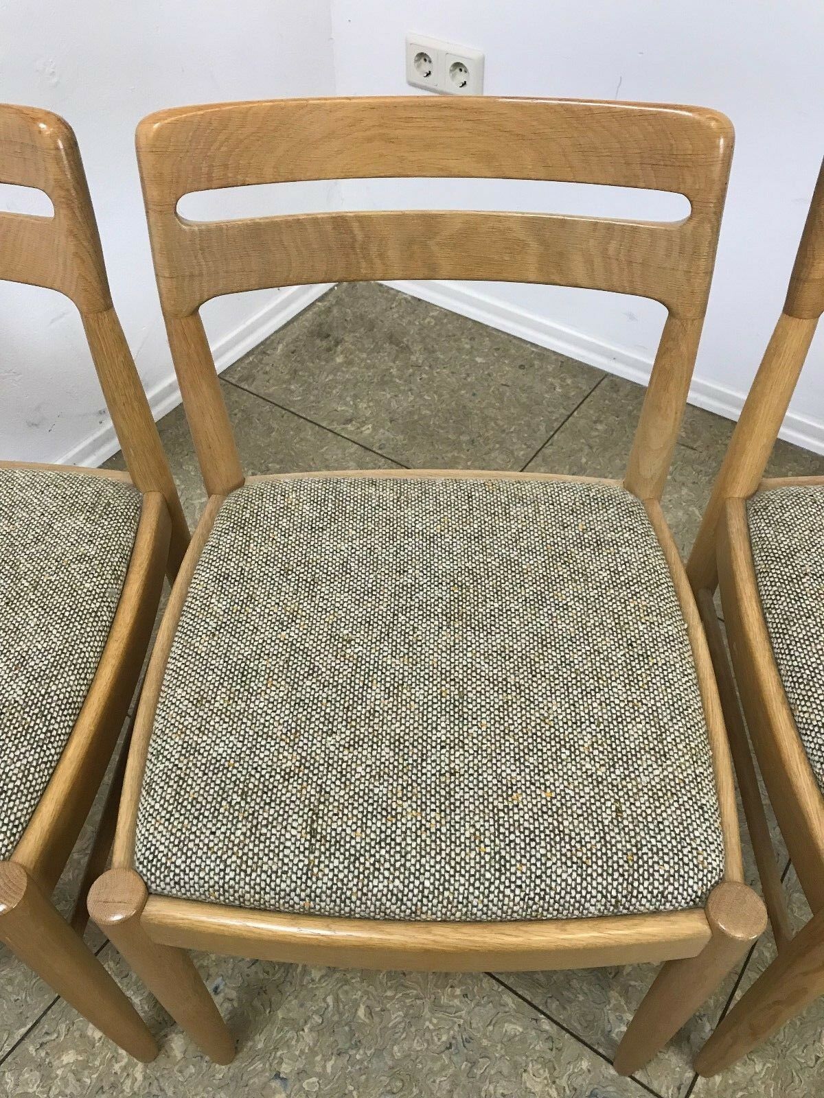 Oak dining chairs by Danish designer HW Klein for Bramin