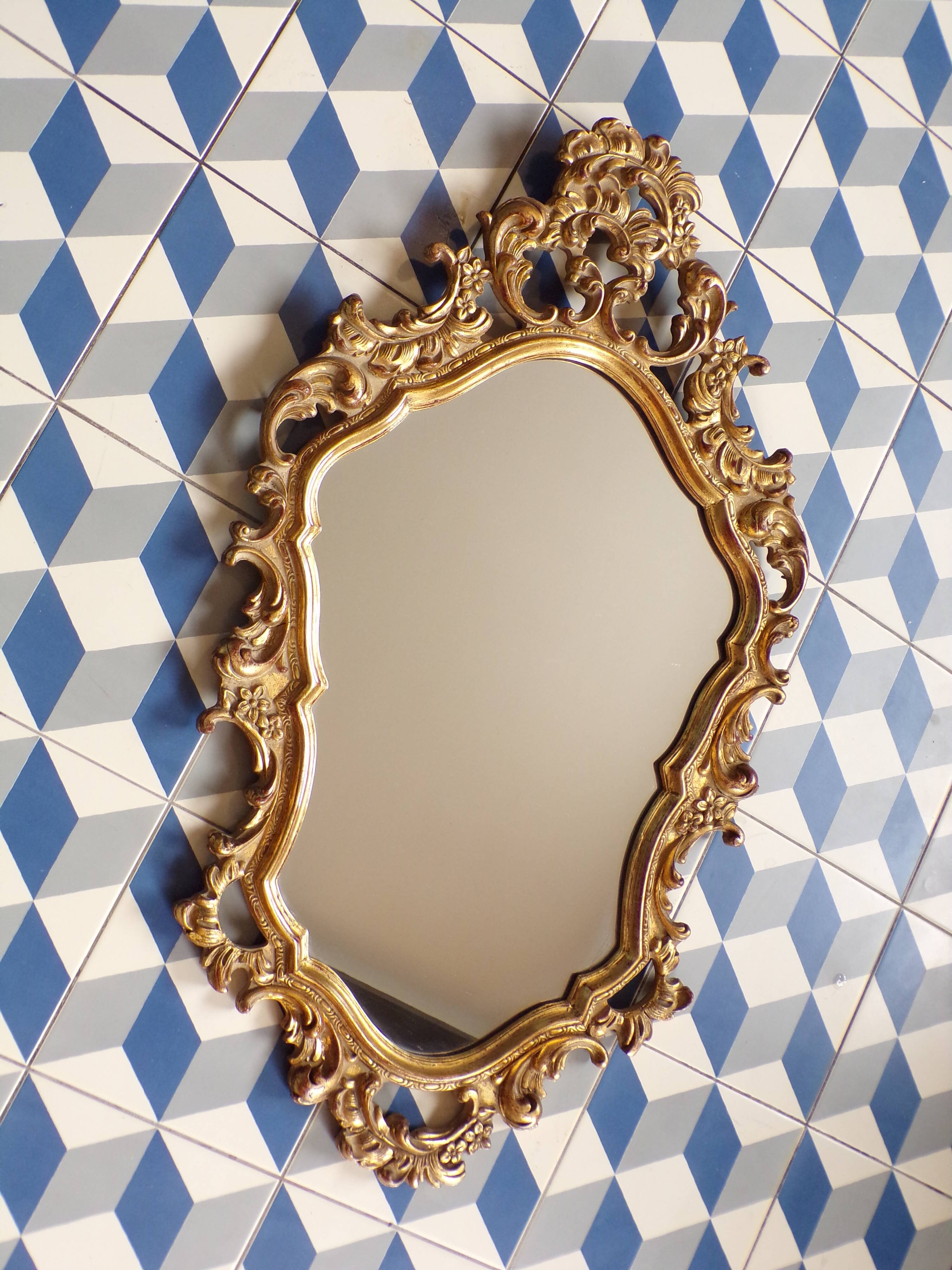 Louis XV style gilded wood mirror 45x80cm