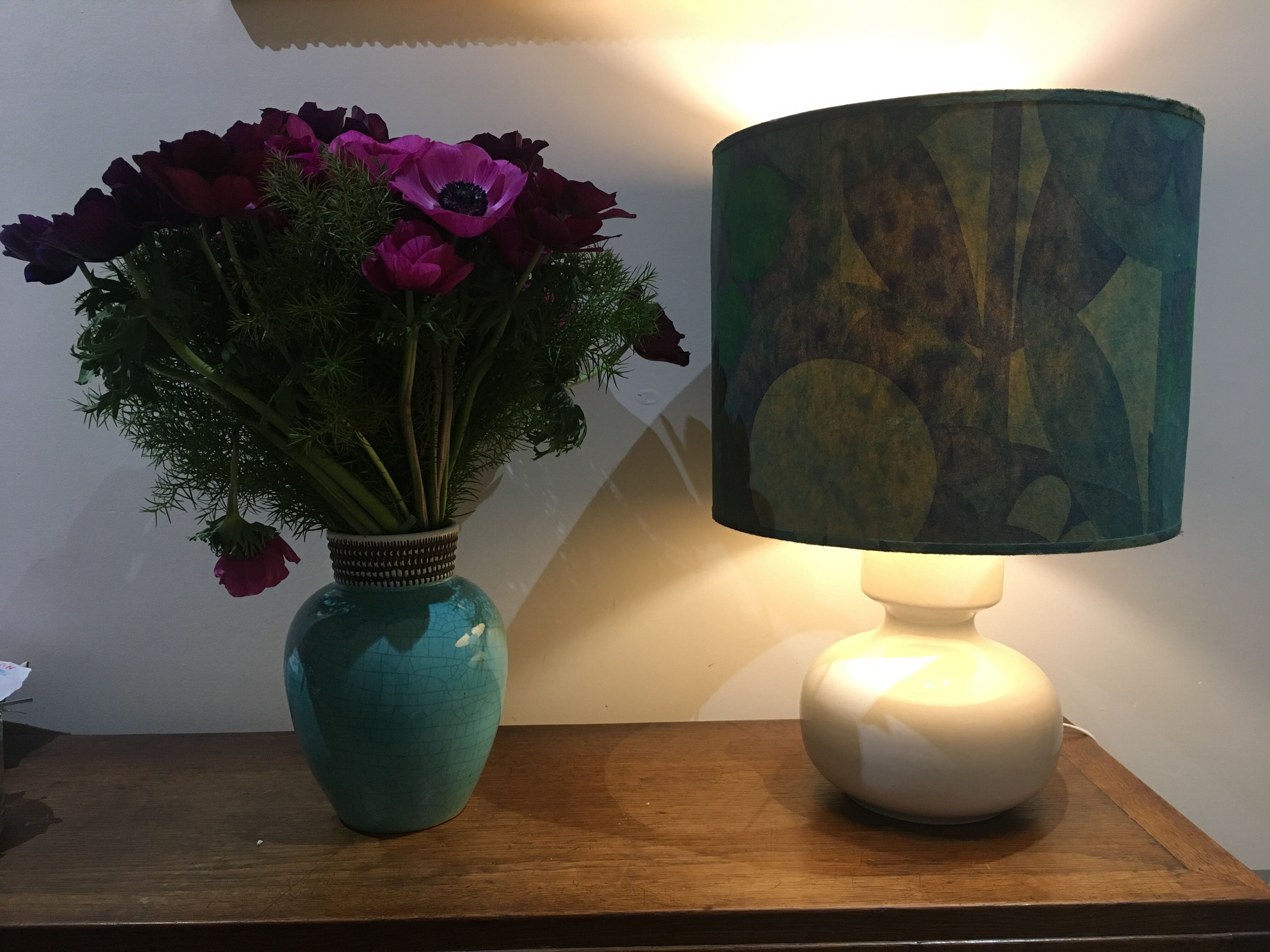 Lamp ceramic with Lampshade 1970