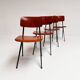 Set of 4 school chairs by Ynske Kooistra for Marko Holland, 1960s.
