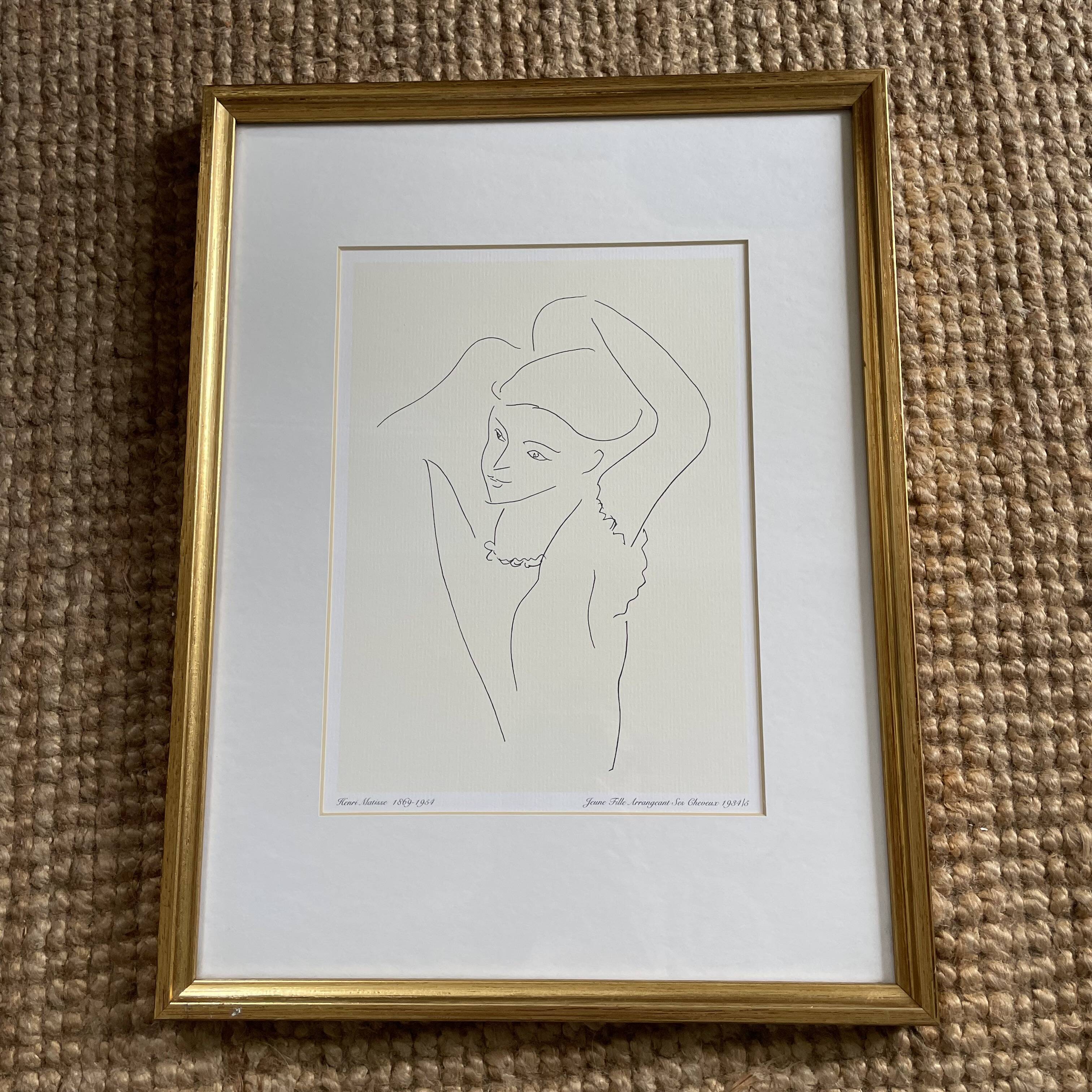 Lithograph by Henri Matisse "Young girl arranging her hair" 1934