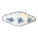 Large K&G Luneville Terre de Fer earthenware dish, Sepia blue country model