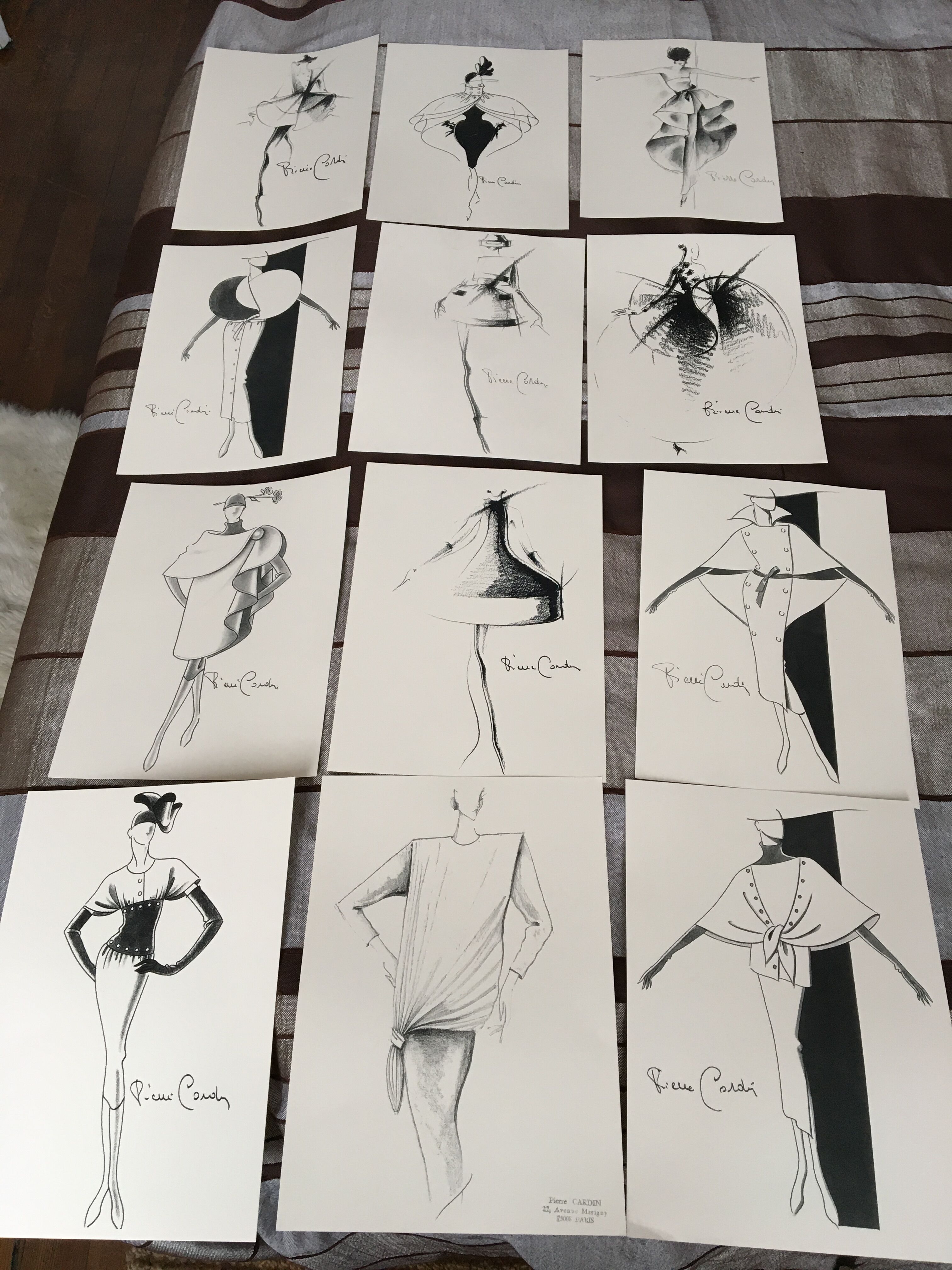 Pierre Cardin: press fashion illustration - late 80s