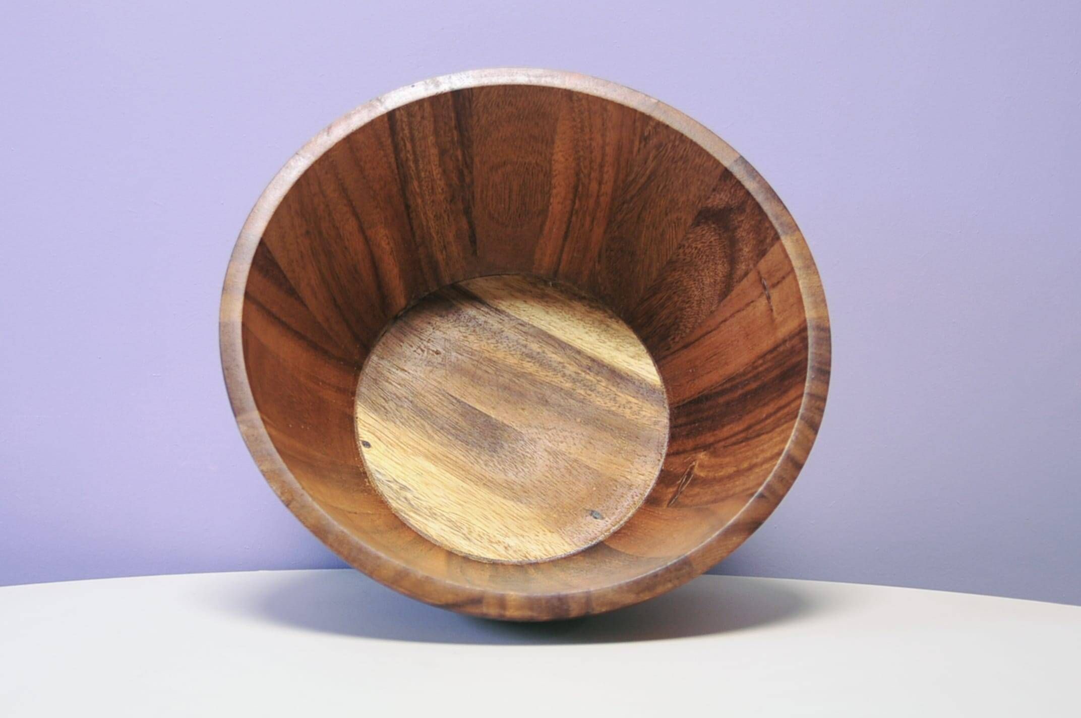 Grand bol en bois vintage